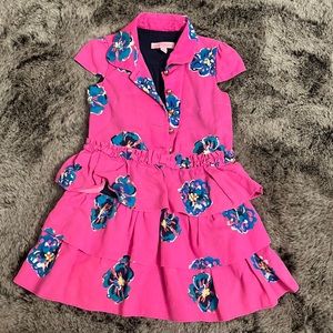 Lily Pulitzer size 5 girls pink and gold tropical dress